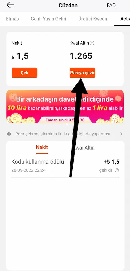 kwai altını paraya çevir